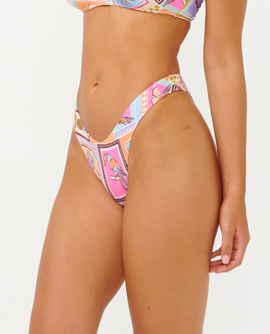 Beach Party High Leg Cheeky Coverage Bikini Bottom - Image 3