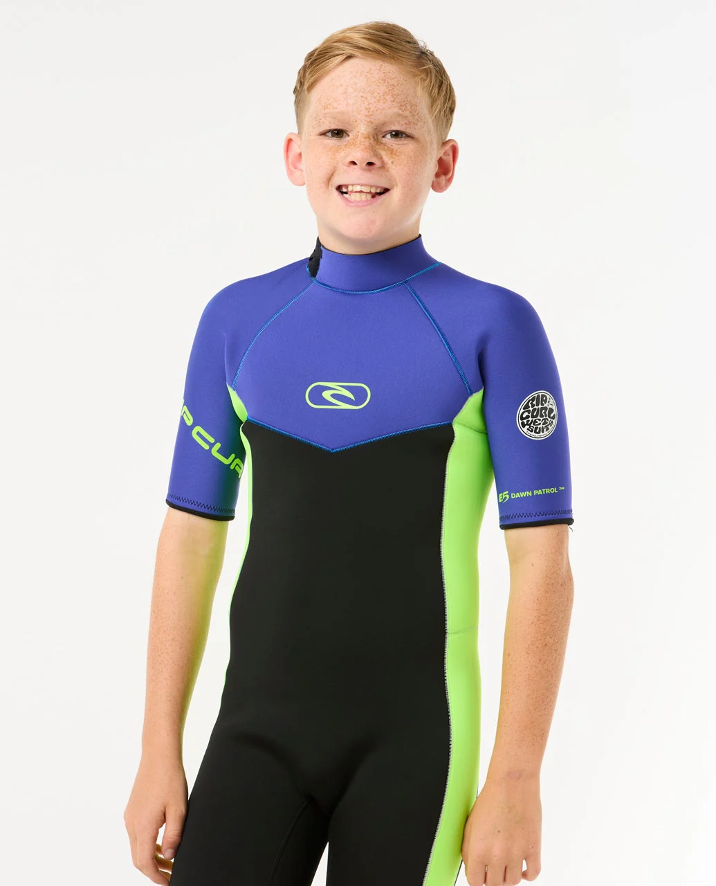 Boys Dawn Patrol Short Sleeve 2mm Back Zip Spring Suit Wetsuit - Image 6