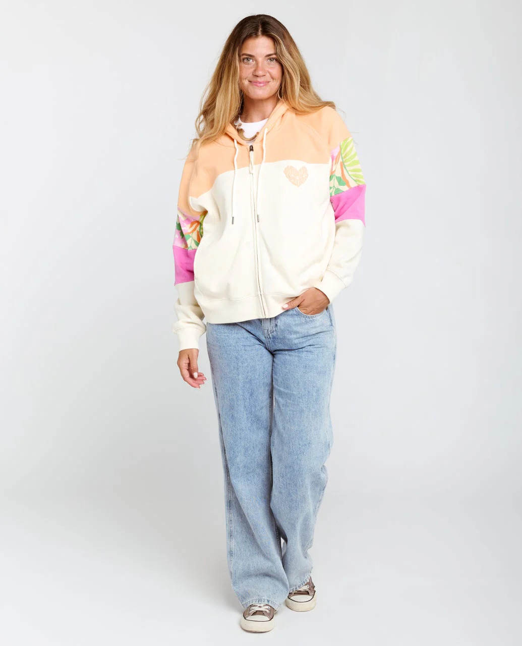 Colour Block Zip Hood Fleece - Image 4