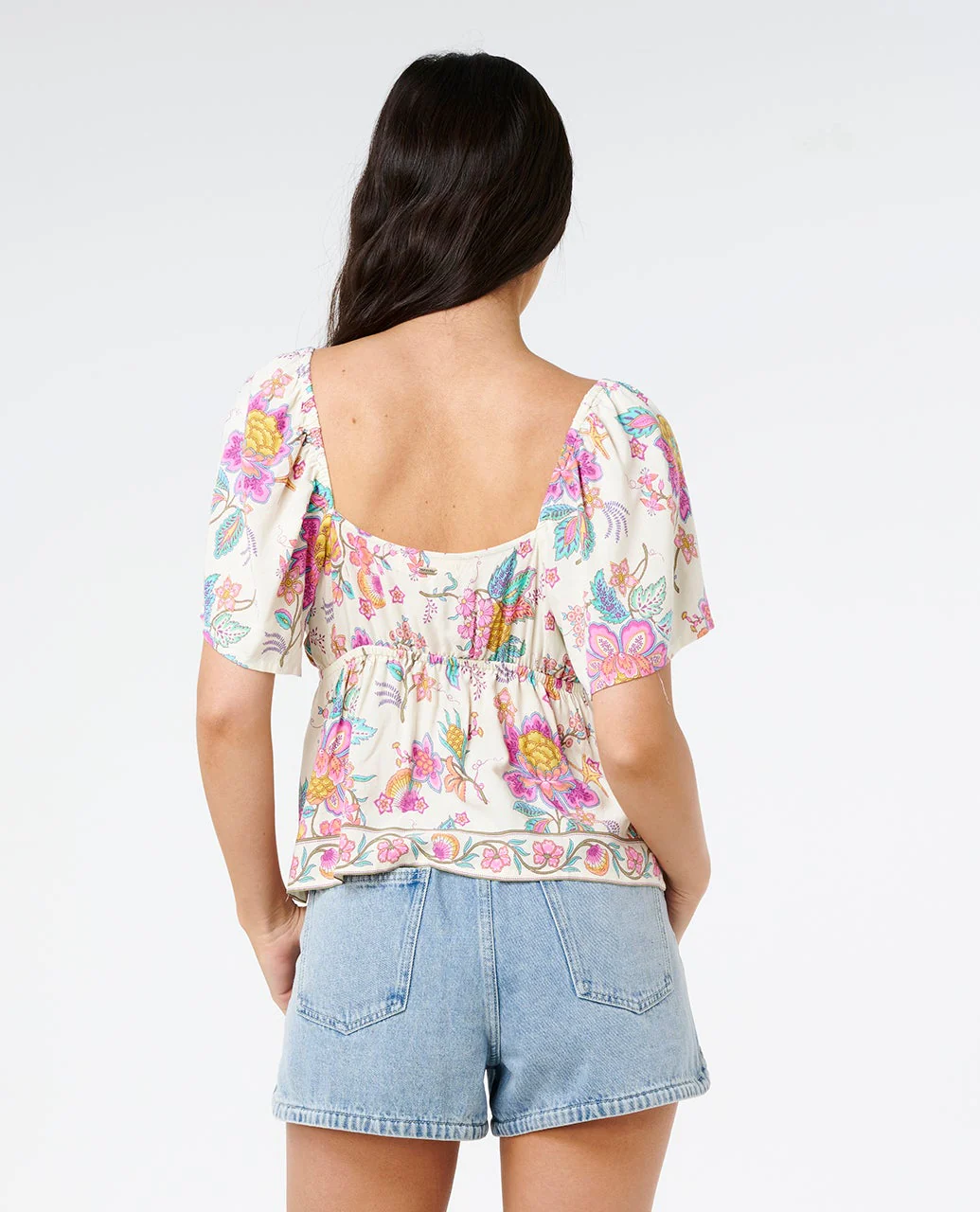 Half Moon Bay Short Sleeve Button Top - Image 3