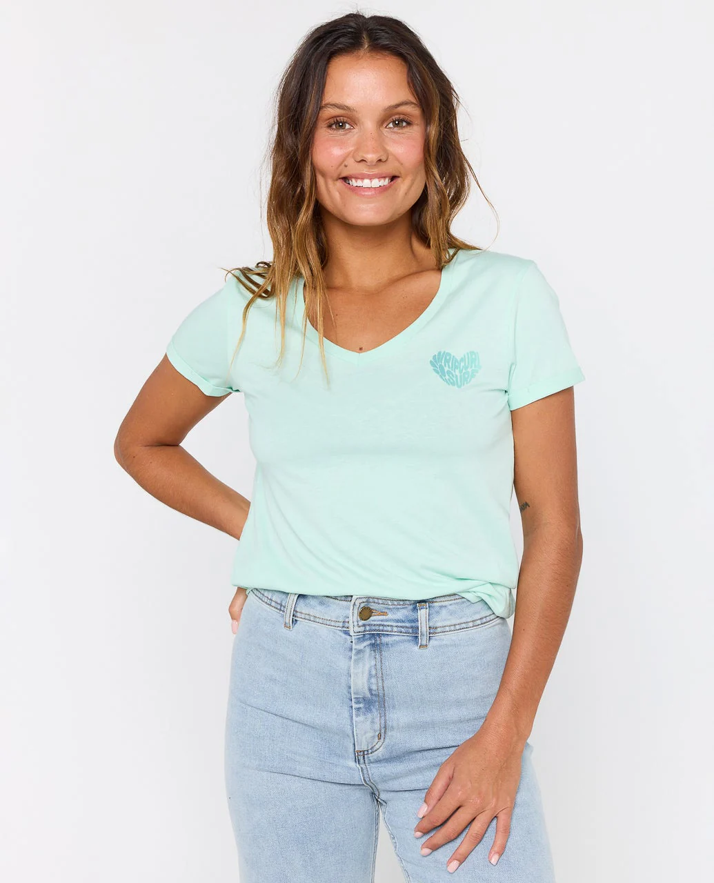 Heart V neck Tee