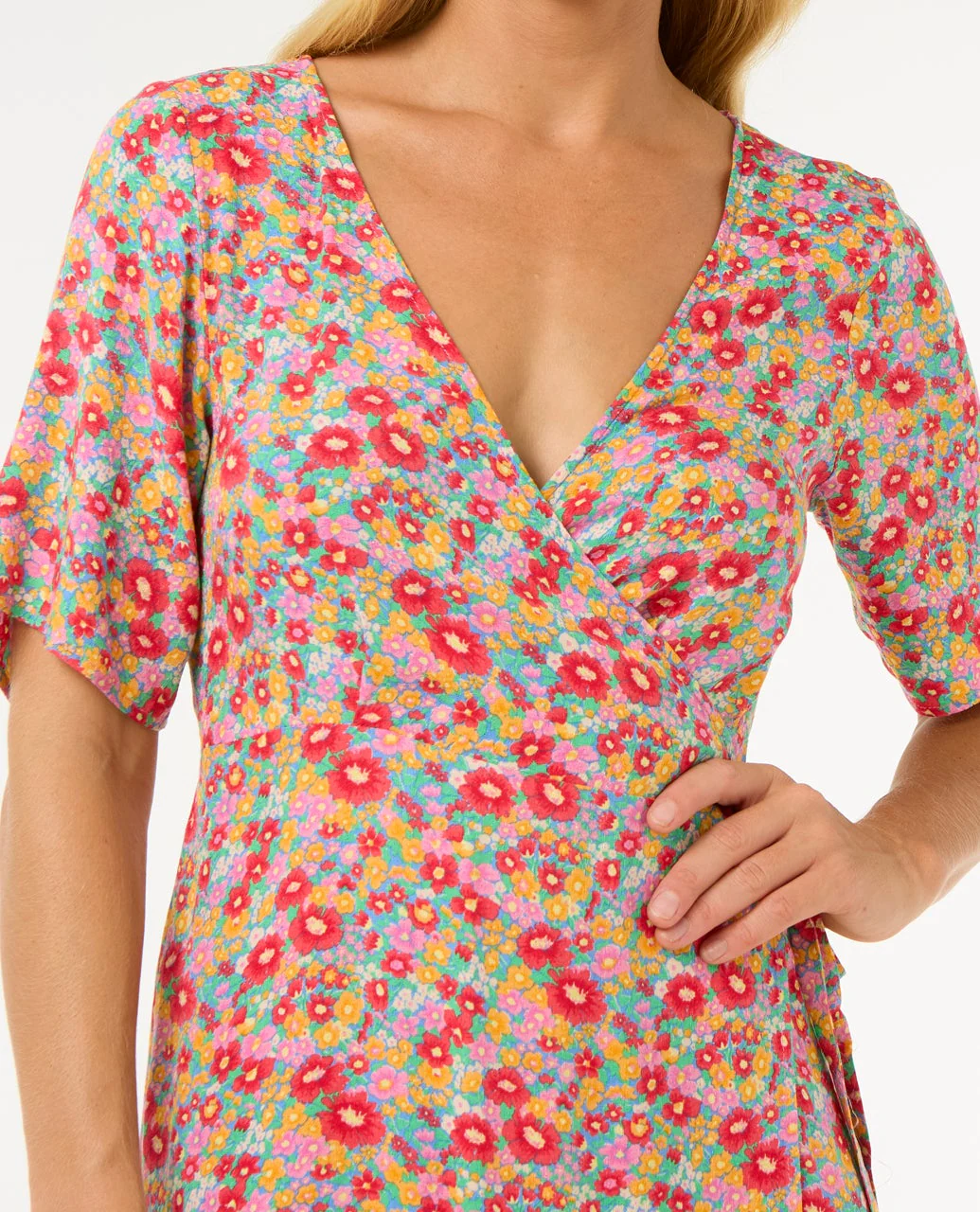 Las Dalias Ditsy Wrap Dress - Image 5