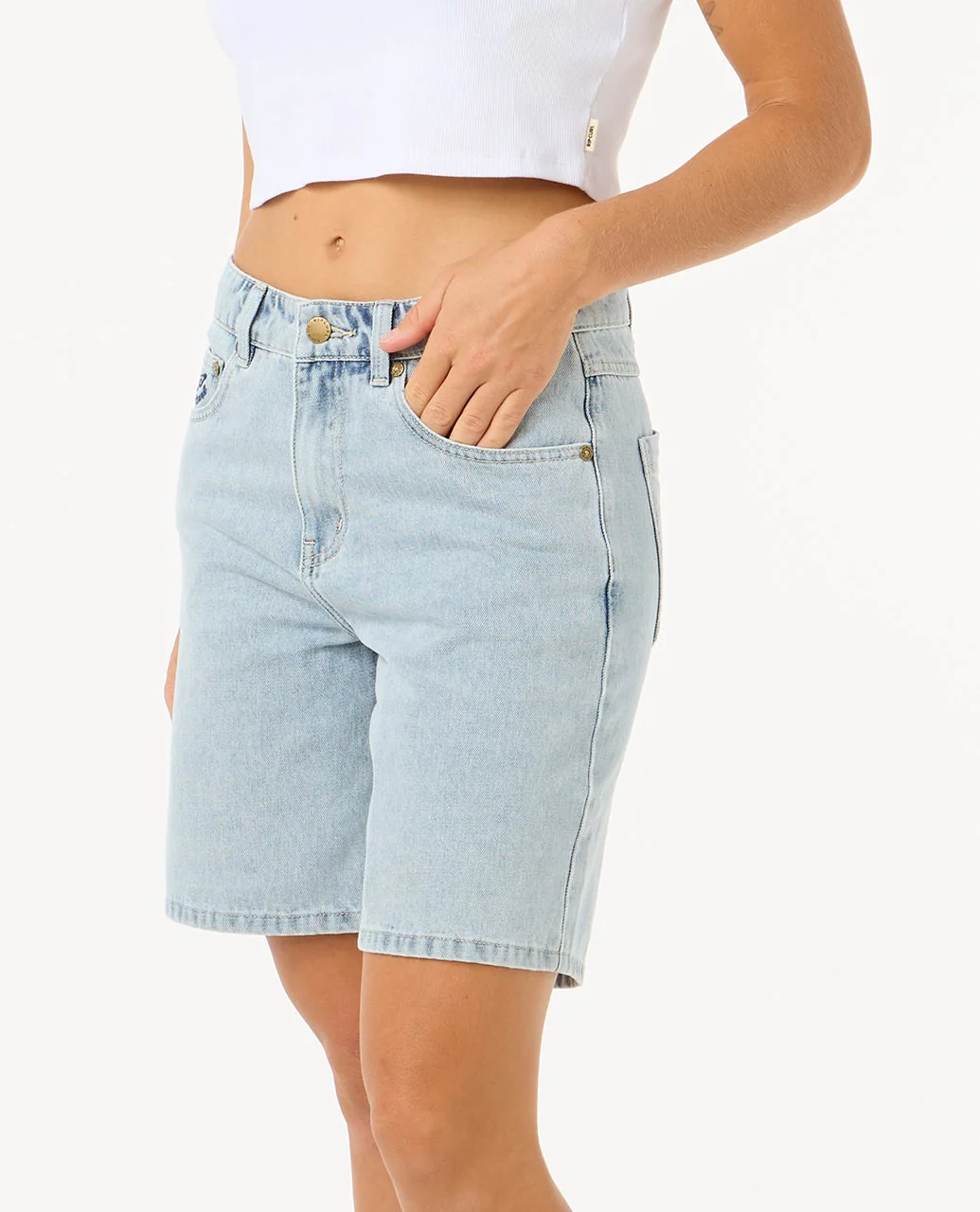Las Dalias Relaxed Denim Short - Image 2