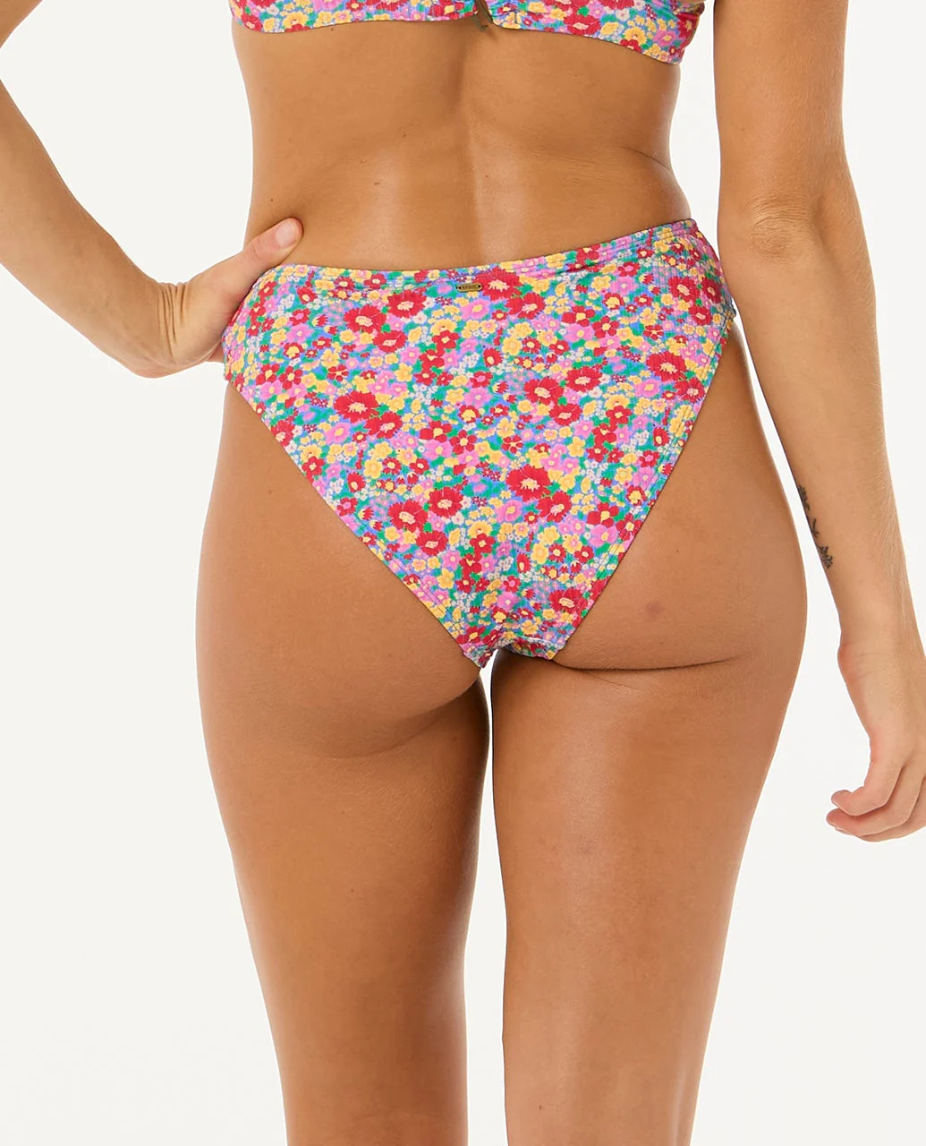 Las Flores High Leg Good Coverage Bikini Bottom - Image 3