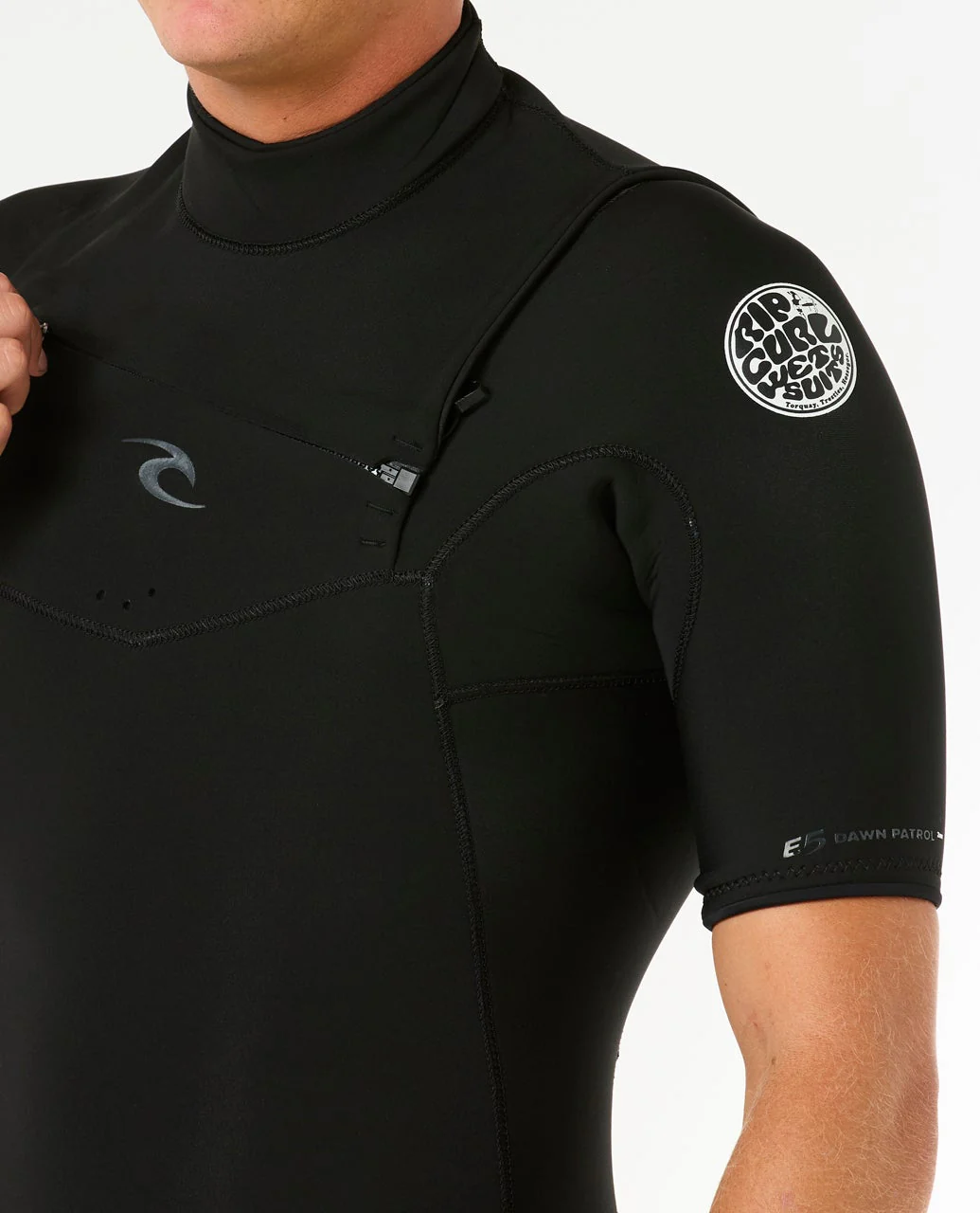 Mens Dawn Patrol 2/2 Short Sleeve Chest Zip Wetsuit - Image 5