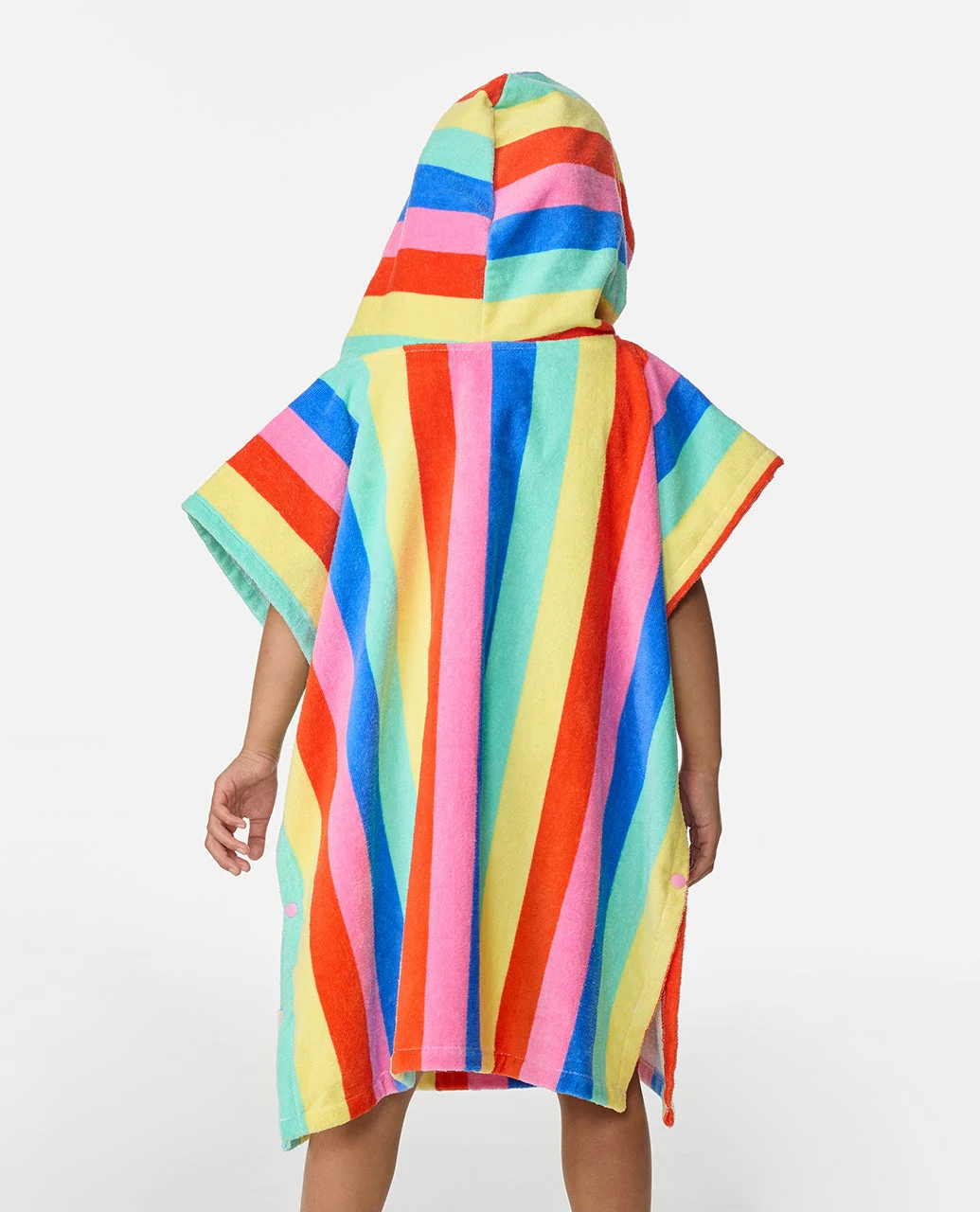 Mixed Snap Hooded Towel Poncho - Girl - Image 2