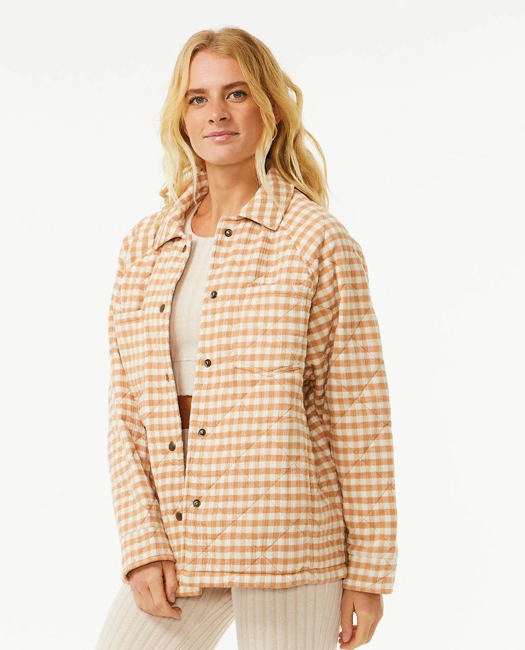 Premium Quilted Check Jacket - Image 2