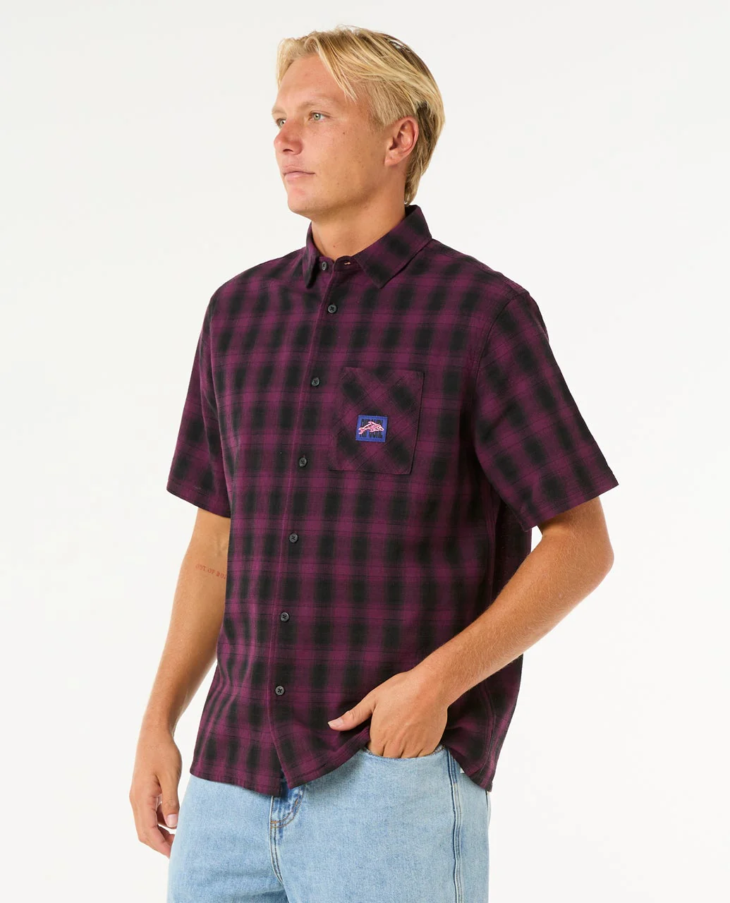 Raw Energy Short Sleeve Plaid Shirt - Image 4