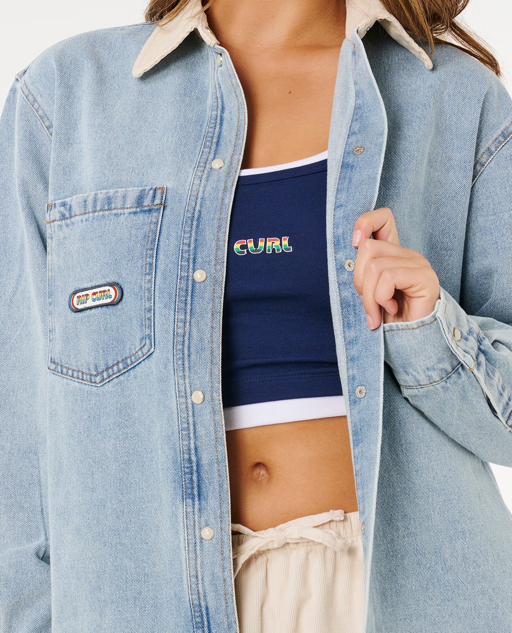Surf Side Relaxed Denim Shirt - Image 6