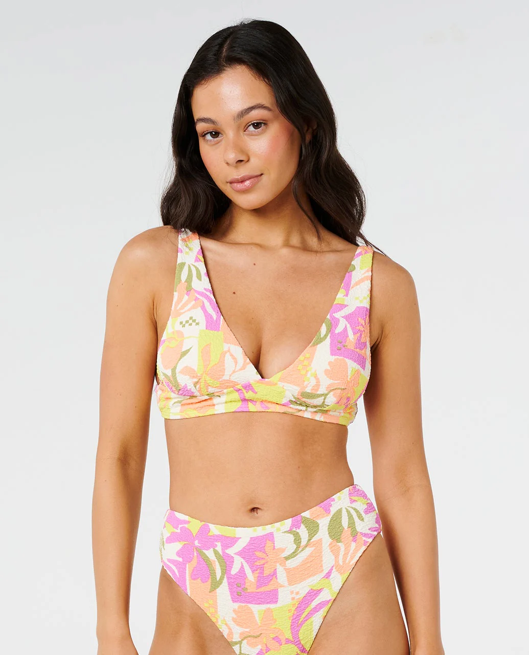 Topanga Geo Deep V Bikini Top