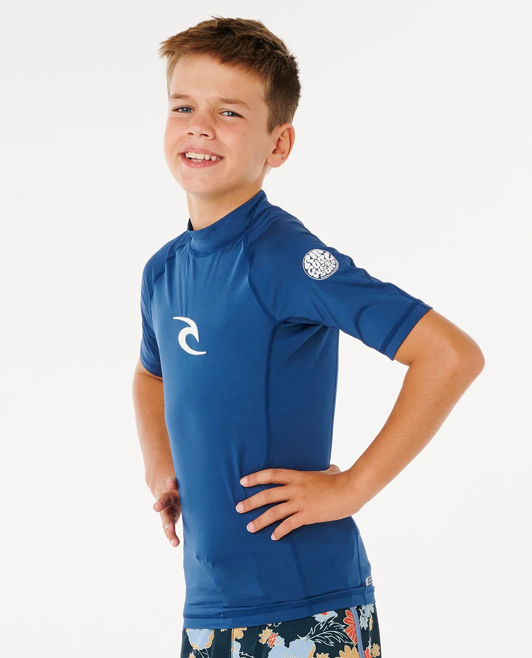 Waves UPF Short Sleeve Boy Rash vest - Image 2